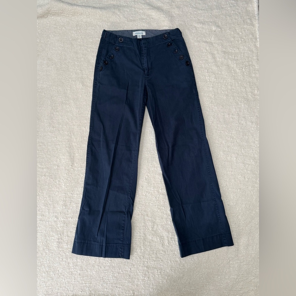 Sundance blue sailor-style button pocket wide-leg pants size 2 petite